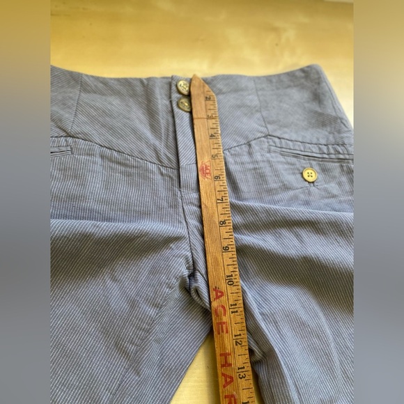 Elevenses Anthropologie Cropped Wide Leg Striped High Waist Pants Blue Size 2 - Picture 8 of 11